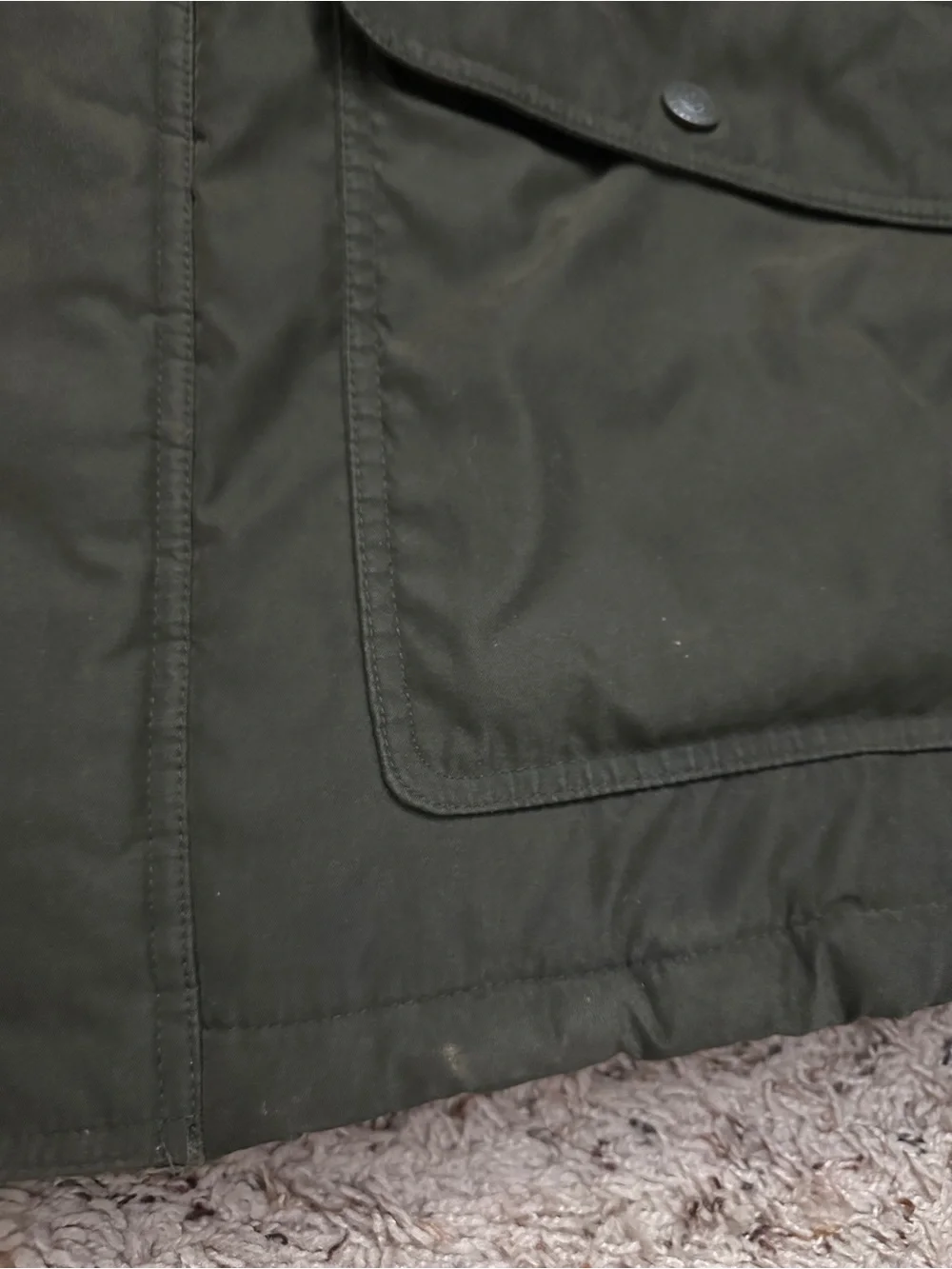 Vintage John Ashford Outdoors Olive Green Faux Fur Lined Jacket Men’s Size Large
